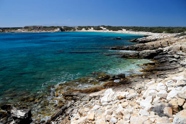 istock Distant view of Alyko beach on Naxos 1073246550