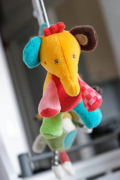 istock Carousel of children's soft colored toys. 1073258324