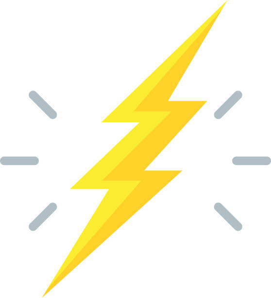 ilustrações, clipart, desenhos animados e ícones de lightning bolt ícone - ilustração - parafuso de porca