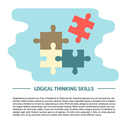 Logical Thinking Method Logical Thinking Concept Illustration In Flat Style With Text Stock ...