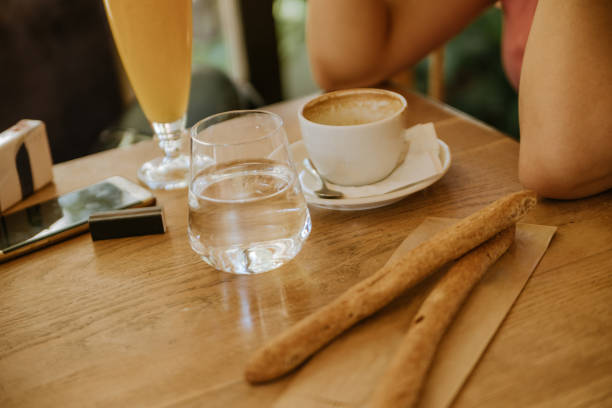 istock Breakfast And Juice On A Wooden Table 1073264468