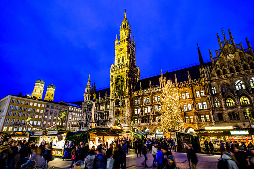 sales booth at the christmas market in Munich, Germany