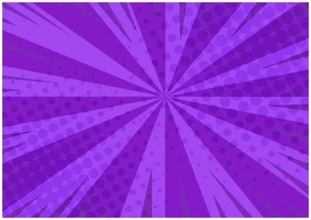 Vector illustration of Abstract purple striped retro comic background