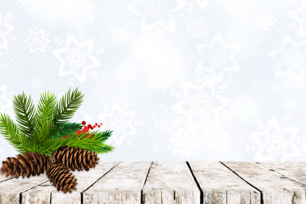 istock Christmas Wooden Background 1073280970