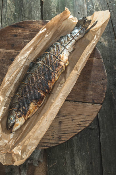 istock Roasted salmon fish fish on baking paper 1073286690