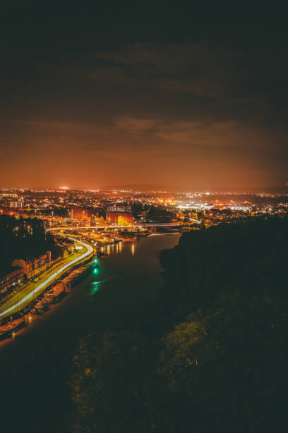 A long exposure taken from the Clifton Suspension Bridge Looking towards Ashton Gate Stadium