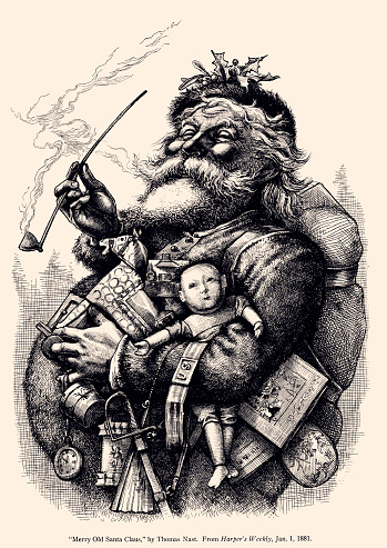 PORTRAIT OF SANTA CLAUS BY THOMAS NAST, PUBLISHED IN HARPER'S WEEKLY 1881