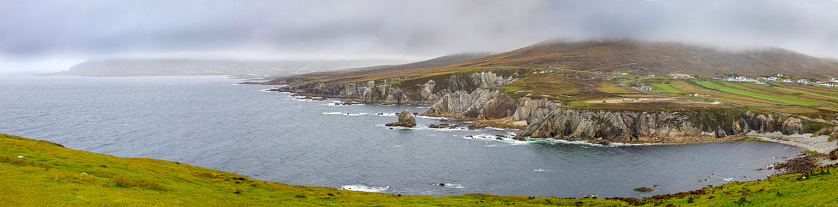 The stunning landscape of Ashleam Bay viewed from the Wild Atlantic Way, on Achill Island, Ireland.