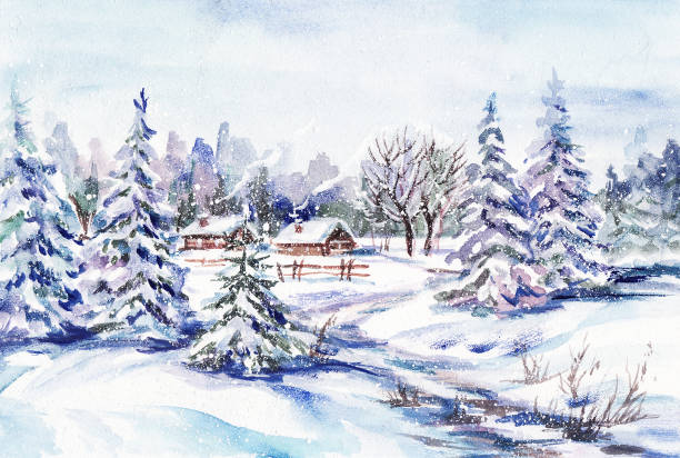 istock Russian winter village landscape 1073308226
