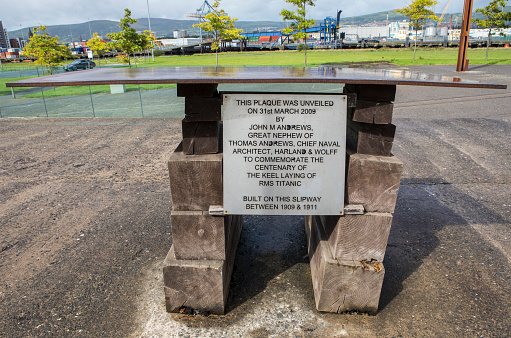 Belfast, Northern Ireland - August 23rd 2018: The slipway on which the RMS Titanic was built and launched from, in the historic city of Belfast, Northern Ireland.