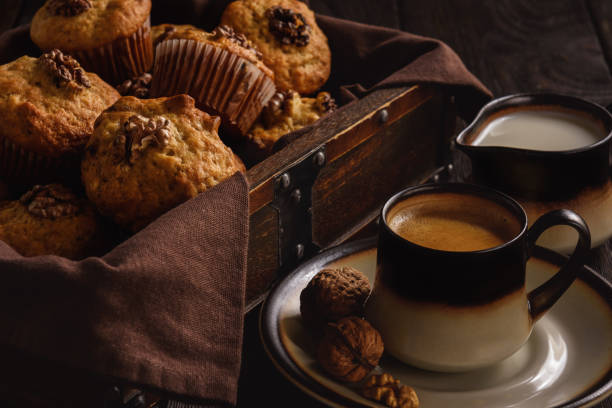 istock Homemade walnut and cranberry muffins. 1073310116