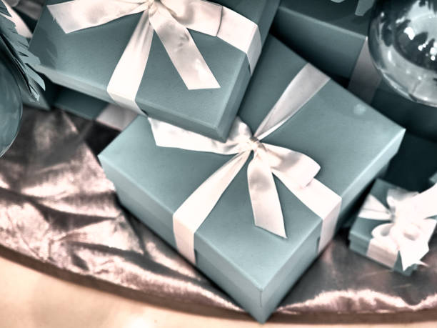 istock Shot of a group of boxes with presents 1073310272