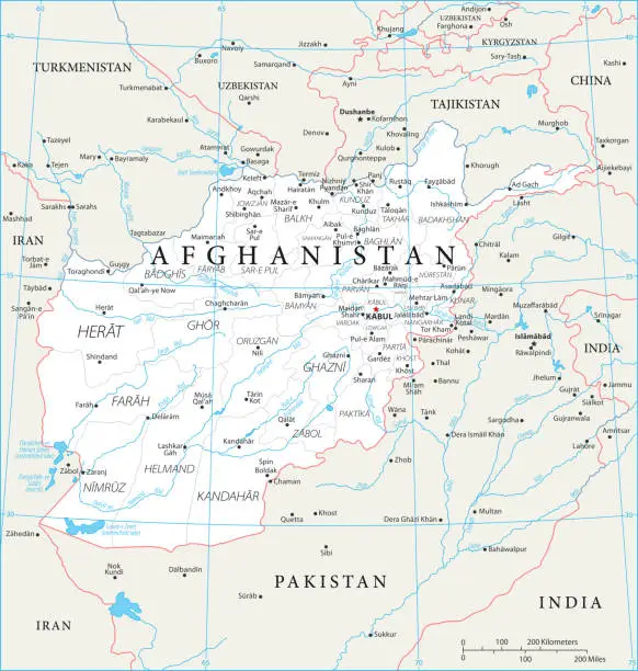 Vector illustration of 02 - Afghanistan - White 10