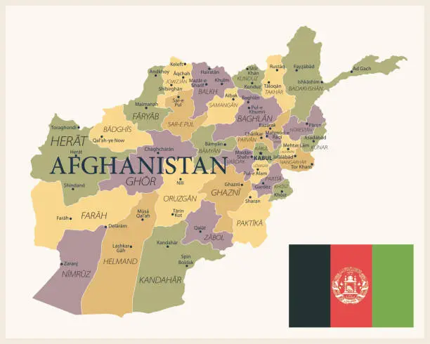 Vector illustration of 21 - Afghanistan - Vintage Isolated 10