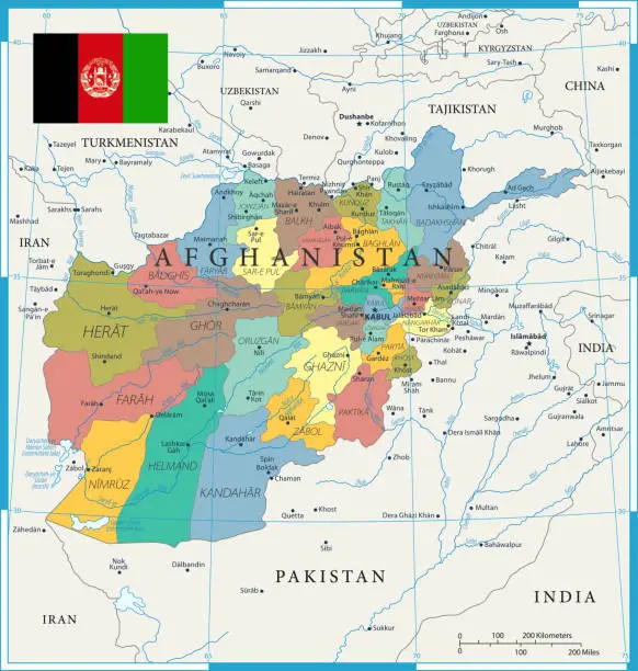 Vector illustration of 27 - Afghanistan - Color1 10