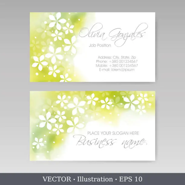 Vector illustration of Corporate identity template for business artworks. Business Card Set. Vector Illustration