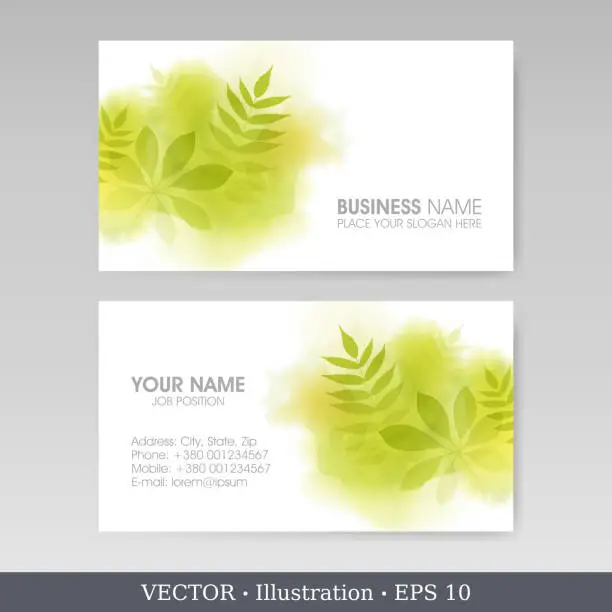 Vector illustration of Corporate identity template for business artworks. Business Card Set. Vector Illustration