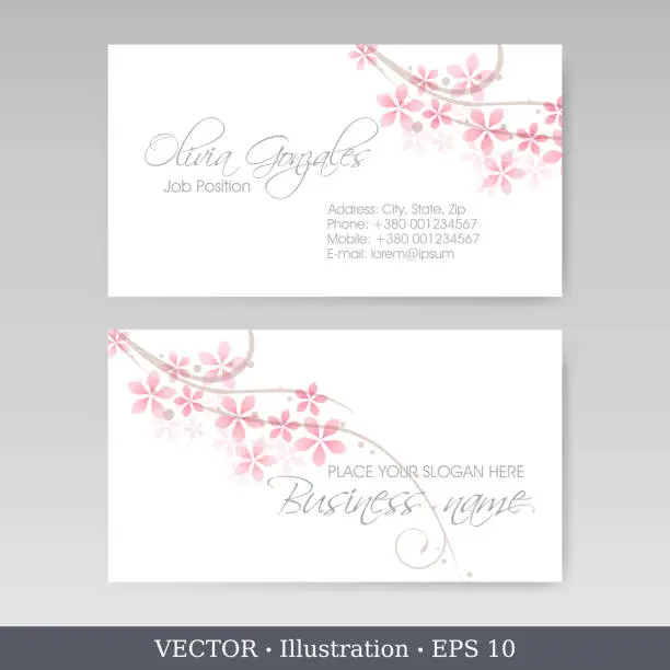 Vector illustration of Corporate identity template for business artworks. Business Card Set. Vector Illustration