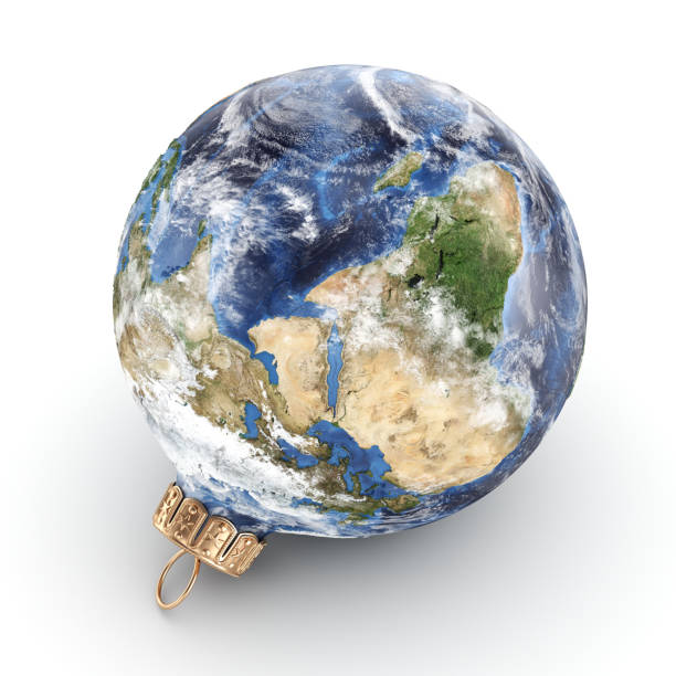istock 3D rendering Christmas ball Planet Earth 1073318910