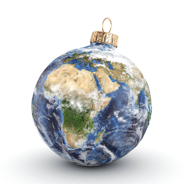 istock 3D rendering Christmas ball Planet Earth 1073320242