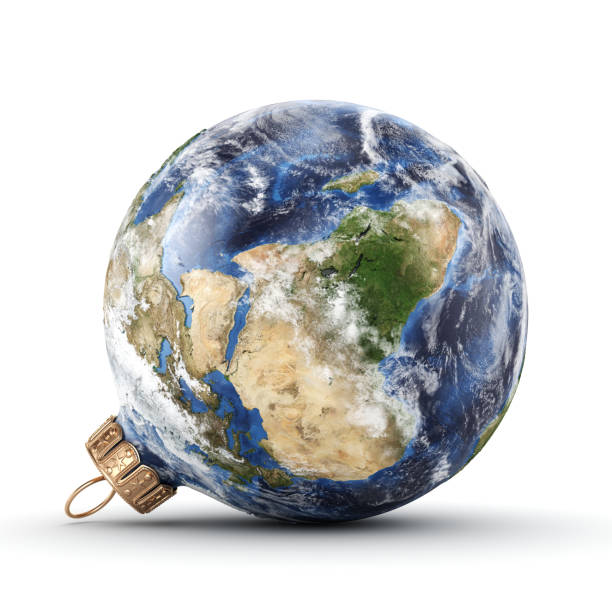 istock 3D rendering Christmas ball Planet Earth 1073320278