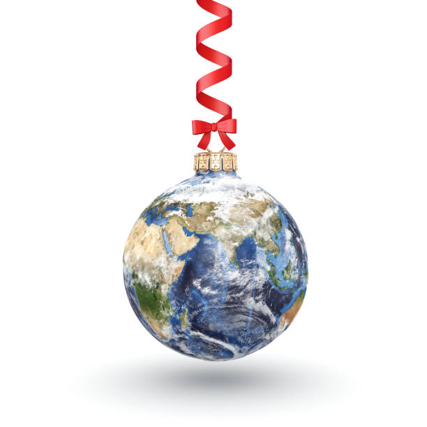 istock 3D rendering Christmas ball Planet Earth 1073322052