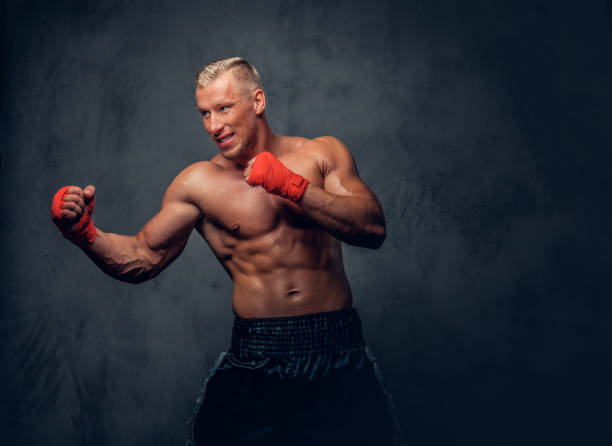 istock Shirtles boxer over grey background. 1073335092