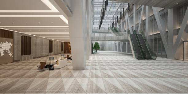 istock 3d render of luxury hotel lobby and reception 1073336194