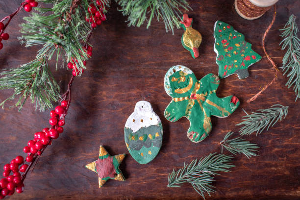 istock hand painted Christmas salt dough ornaments 1073340992