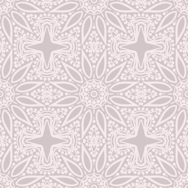 istock Floral Geometric Pattern with hand-drawing seamless. illustration. For fabric, textile, bandana, pillowcarpet print. 1073343788