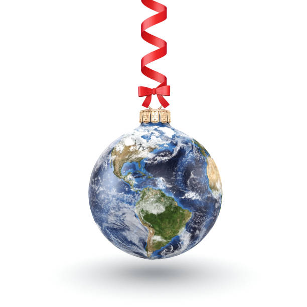 istock 3D rendering Christmas ball Planet Earth 1073348190