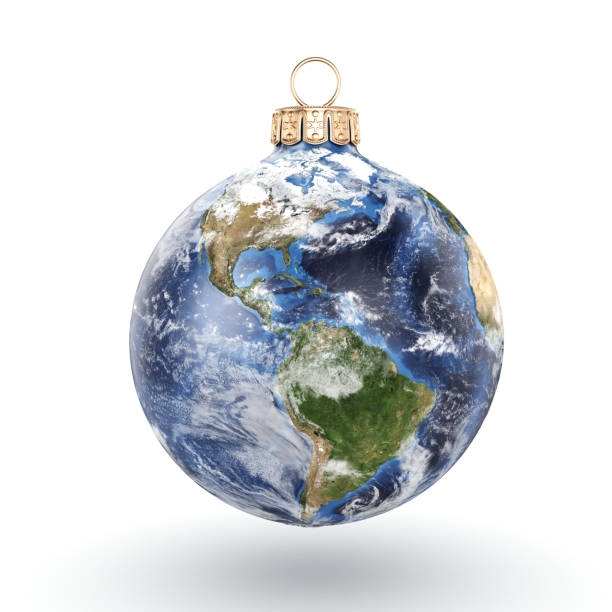 istock 3D rendering Christmas ball Planet Earth 1073349204
