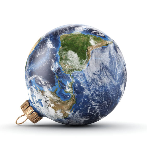 istock 3D rendering Christmas ball Planet Earth 1073349220