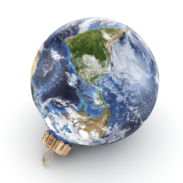 istock 3D rendering Christmas ball Planet Earth 1073349276