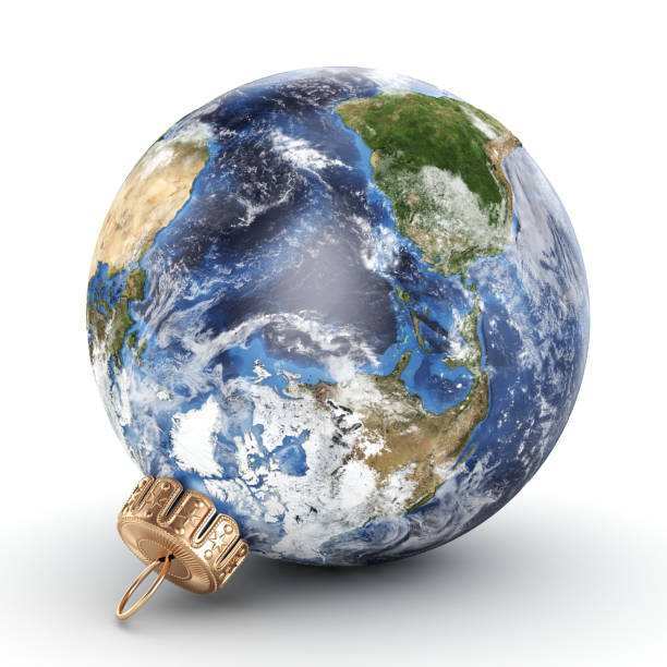 istock 3D rendering Christmas ball Planet Earth 1073350564