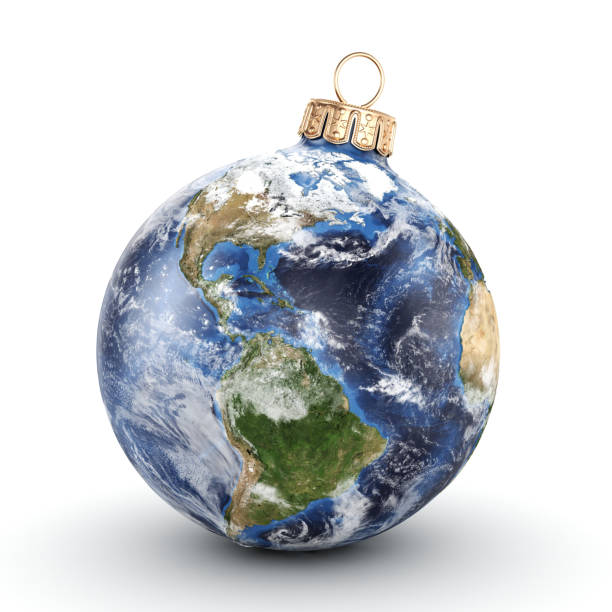 istock 3D rendering Christmas ball Planet Earth 1073350586
