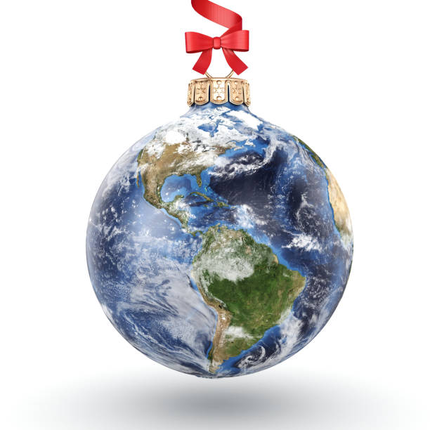 istock 3D rendering Christmas ball Planet Earth 1073350608