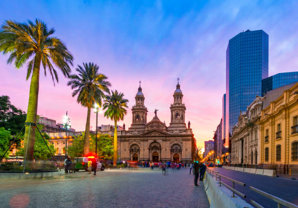 istock Santiago de Chile, Chile: Plaza de Armas at sunset 1073370406