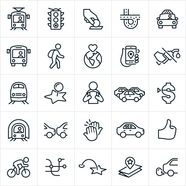 ilustrações de stock, clip art, desenhos animados e ícones de public transit icons - rush