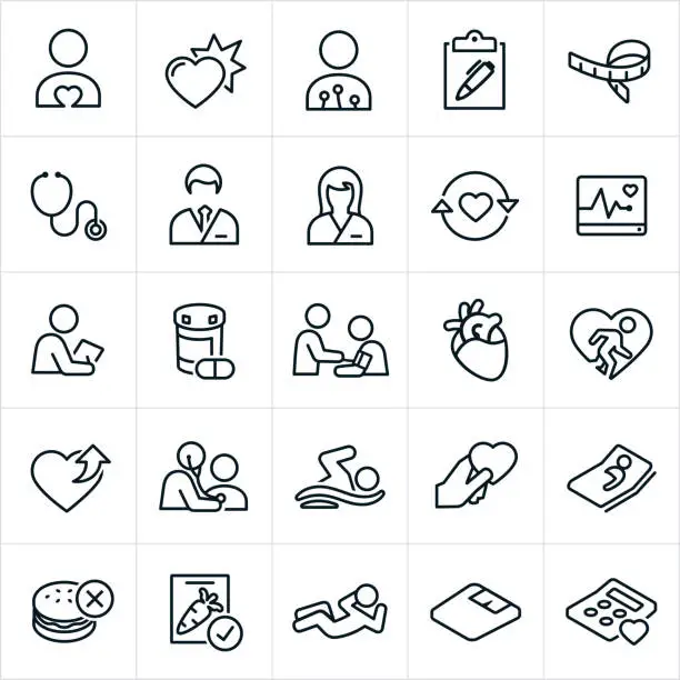 Vector illustration of Cardiology Icons