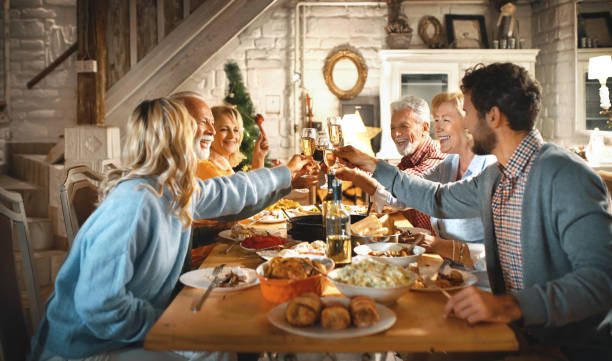 istock Family having dinner on Christmas eve. 1073393550