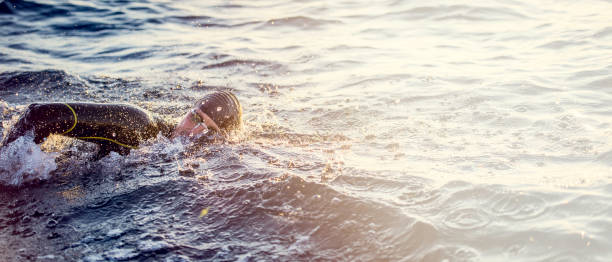 istock Freestyle swimming in the sea 1073406282