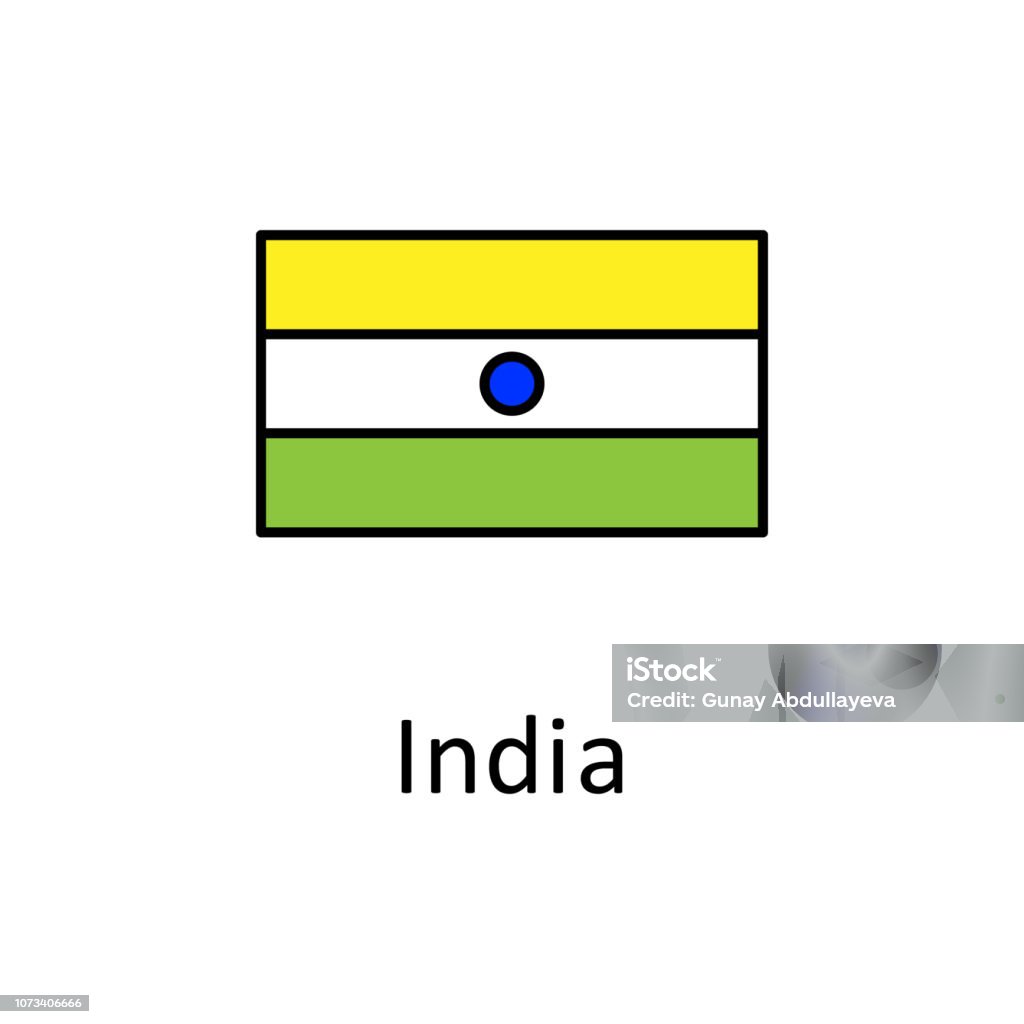 단순한 색상 이름 아이콘에 인도의 국기 1월에 대한 스톡 벡터 아트 및 기타 이미지 - 1월, 8월, 개념 - Istock