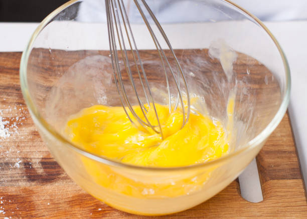 istock Preparation of omelette with shrimps 1073416830