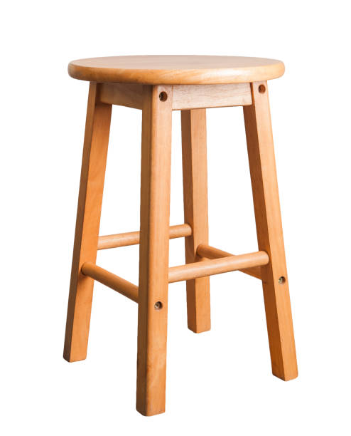 istock Single chair wood on isolate white background 1073417156