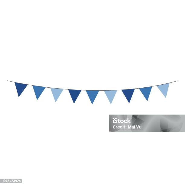 Blue Bunting Banner Stock Illustration - Download Image Now - Bunting, Flag, Banner - Sign