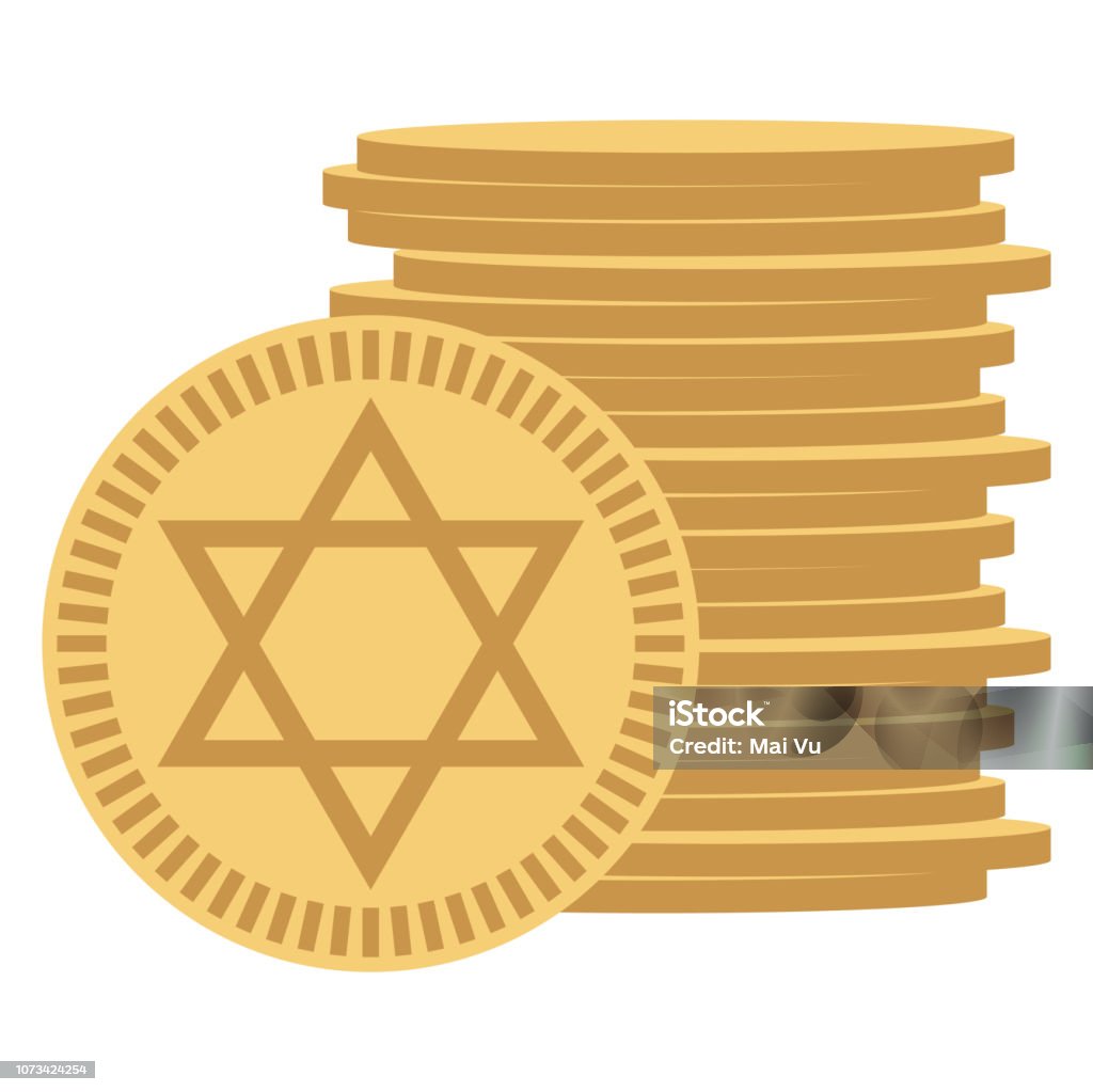 Gelt Vector Stack Of Hanukkah Gelt Stock Illustration - Download Image Now - Art ...