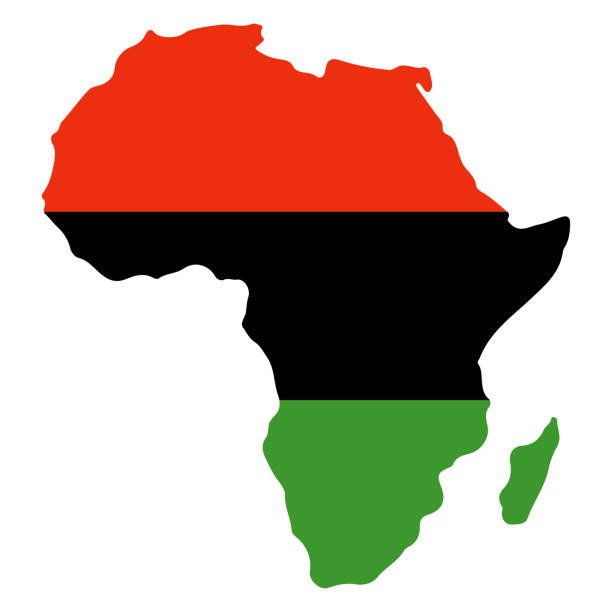 istock Africa Silhouette in Kwanzaa Colors 1073428800