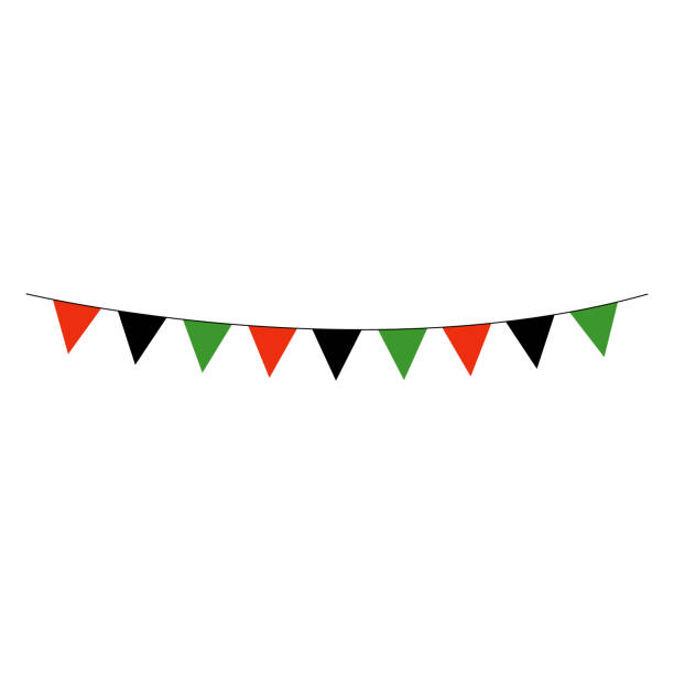 kwanzaa wimpel banner - pennant flag party streamer stock-grafiken, -clipart, -cartoons und -symbole