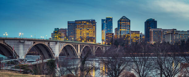 istock Key bridge at night in Washington DC 1073435574